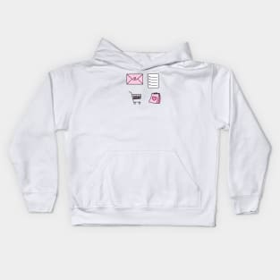 Pink to do list icons Kids Hoodie